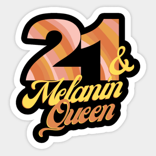 21st birthday woman 21 bday melanin queen Sticker